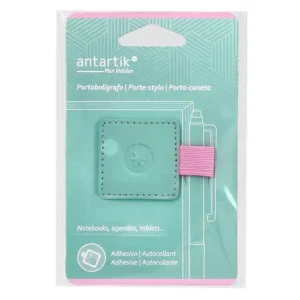 PORTABOLIGRAFOS ADHESIVO ANTARTIK TURQUESA Y ROSA