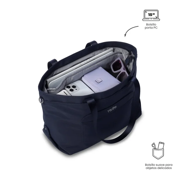 BOLSO TOTTO MADRID AZUL MARINO - Imagen 3