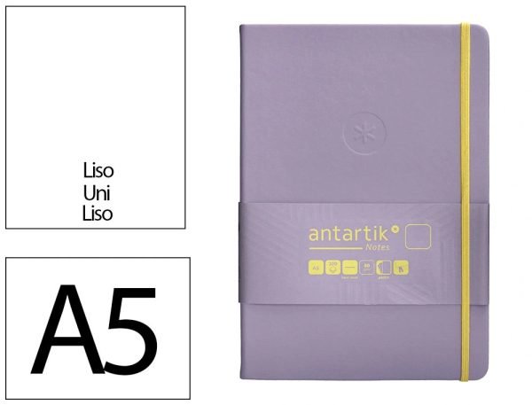 CUADERNO TAPA BLANDA ANTARTIK A5 HOJAS LISAS MORADO Y AMARILLO - Imagen 2