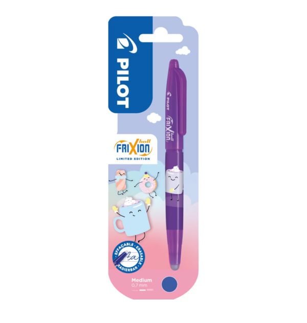 BOLÍGRAFO BORRABLE PILOT FRIXION CAPUCHON SWEET PARADISE TINTA AZUL MORADO