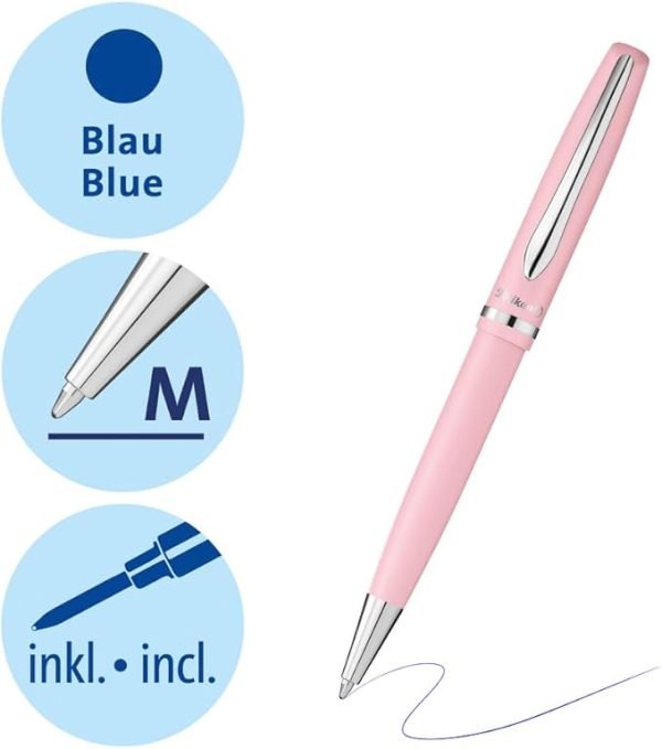 BOLÍGRAFO PELIKAN JAZZ PASTEL ROSA TINTA AZUL