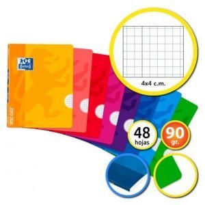 LIBRETA GRAPADA OXFORD A5 CUADROS TAPA PLASTICO 90GR 48H