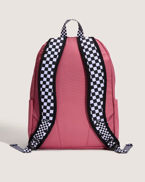 MOCHILA VANS OLD SKOOL CUADROS ROSA - Imagen 4