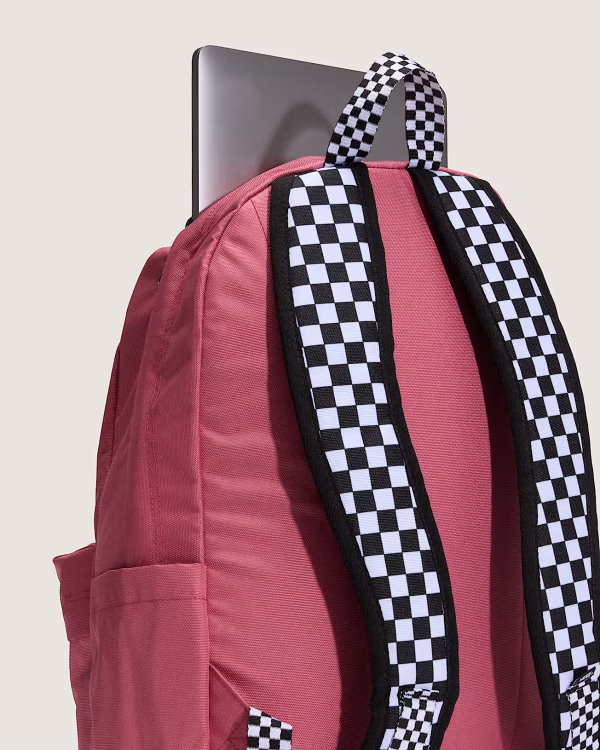 MOCHILA VANS OLD SKOOL CUADROS ROSA - Imagen 2