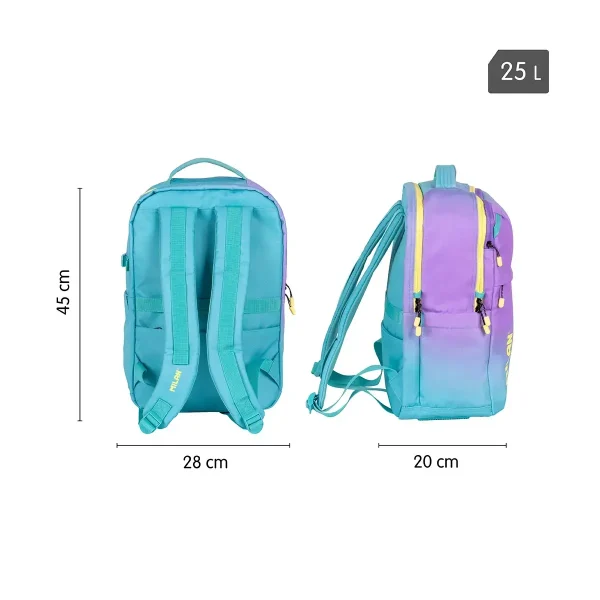 MOCHILA ESCOLAR MILAN 5 CREMALLERAS COLECCIÓN SUNSET MORADA - Imagen 2