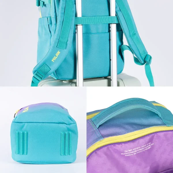MOCHILA ESCOLAR MILAN 5 CREMALLERAS COLECCIÓN SUNSET MORADA - Imagen 5
