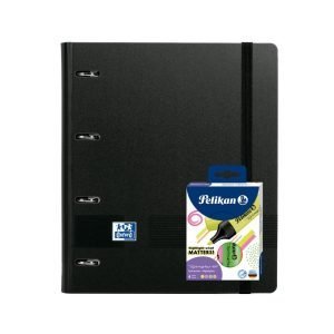 PORTABLOC OXFORD POLYFOAM C/RECAM.+ PIZARRA EXTRAIBLE + FLUORESCENTES PELIKAN NEGRO