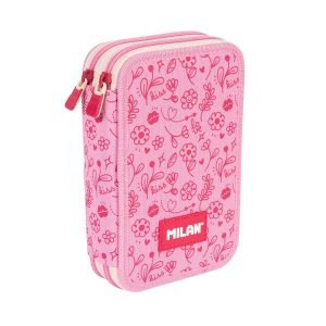 ESTUCHE PLUMIER DOBLE MILAN FLOWICORN ROSA