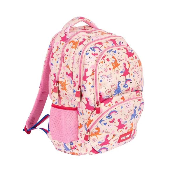 MOCHILA ESCOLAR MILAN 4 CREMALLERAS 25L FLOWICORN