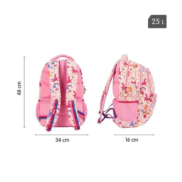 MOCHILA ESCOLAR MILAN 4 CREMALLERAS 25L FLOWICORN - Imagen 3