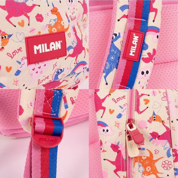 MOCHILA ESCOLAR MILAN 4 CREMALLERAS 25L FLOWICORN - Imagen 4