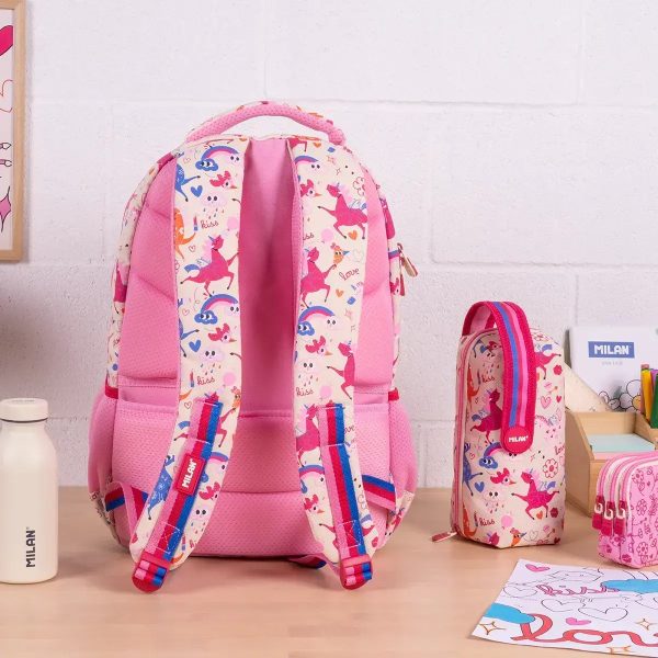 MOCHILA ESCOLAR MILAN 4 CREMALLERAS 25L FLOWICORN - Imagen 7