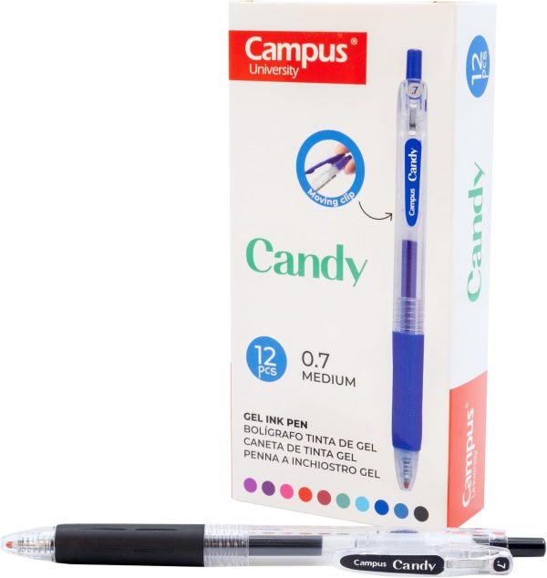BOLIGRAFO CAM PUS CANDY 12 UD. NEGRO