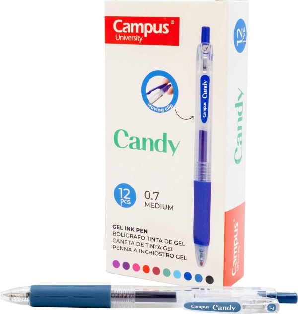 BOLIGRAFO CAM PUS CANDY 12 UD. AZUL MARINO