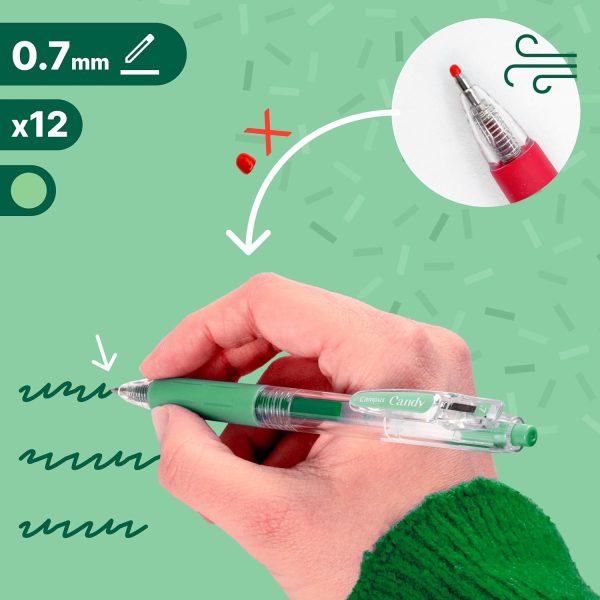BOLIGRAFO CAM PUS CANDY 12 UD. VERDE - Imagen 2