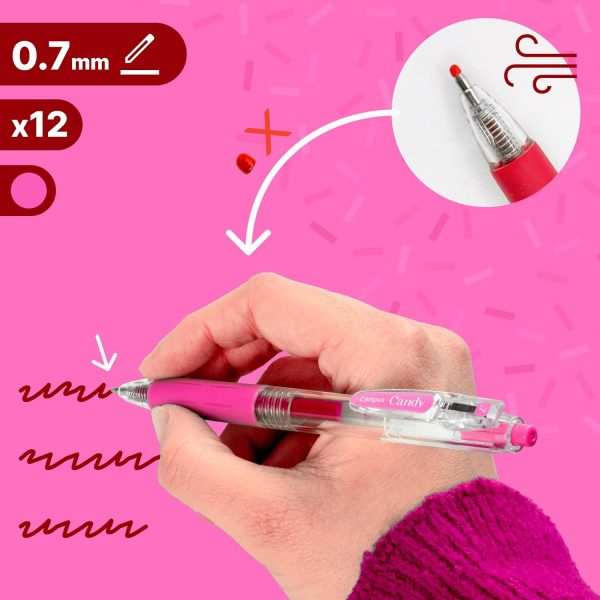BOLIGRAFO CAM PUS CANDY 12 UD. ROSA - Imagen 2