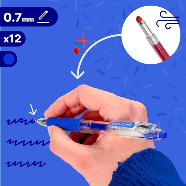RECAMBIO BOLIGRAFO CAMPUS CANDY 12 UD. AZUL - Imagen 2