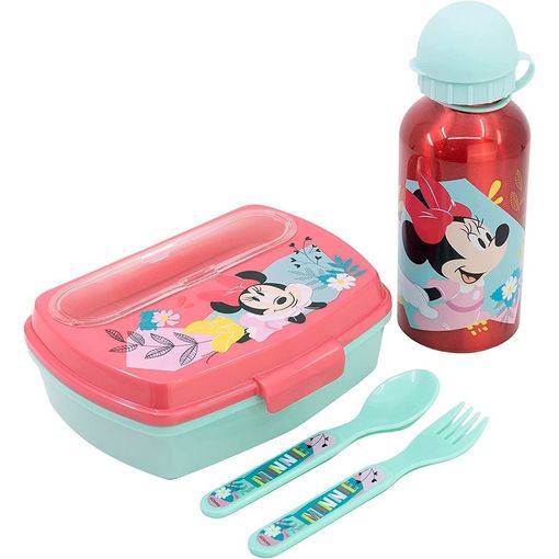 SET BOTELLA + SANDWICHERA + CUBIERTOS SAFTA MINNIE - Imagen 2