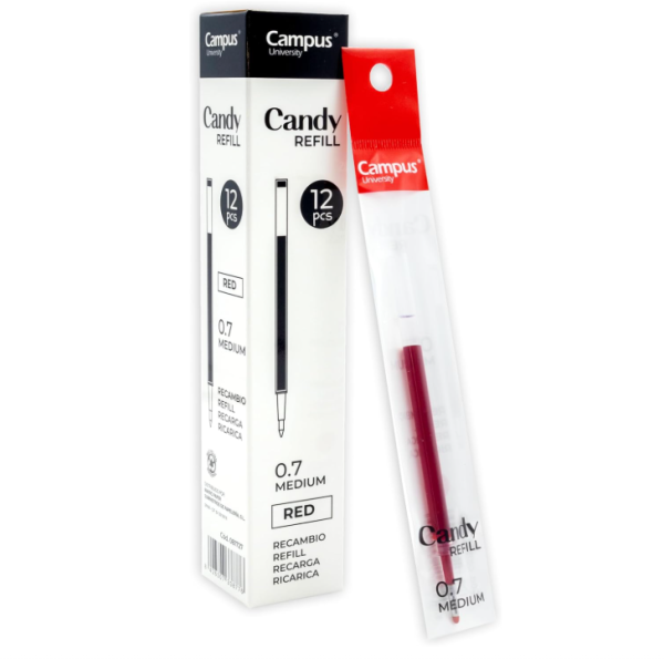 RECAMBIO BOLIGRAFO CAMPUS CANDY 12 UD. ROJO
