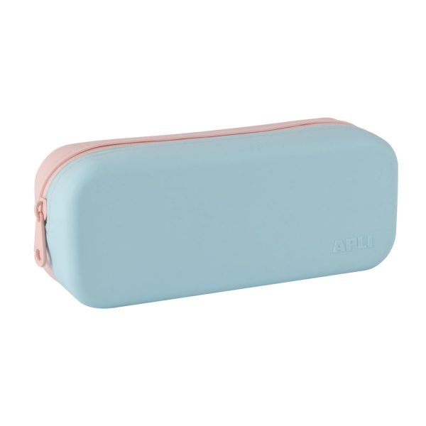 ESTUCHE APLI SILICONA SIMPLE BICOLOR ROSA Y CELESTE PASTEL