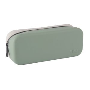 ESTUCHE APLI SILICONA SIMPLE BICOLOR BLANCO Y VERDE