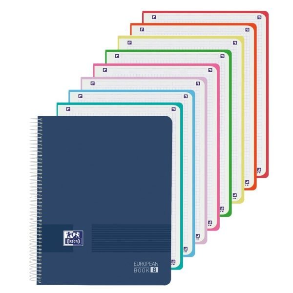 CUADERNO EUROPEANBOOK8 OXFORD 5X5 +MARCADORES FLUOR 4U AZUL MARINO