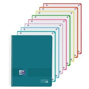 CUADERNO EUROPEANBOOK8 OXFORD 5X5 +MARCADORES FLUOR 4U AZUL AQUA