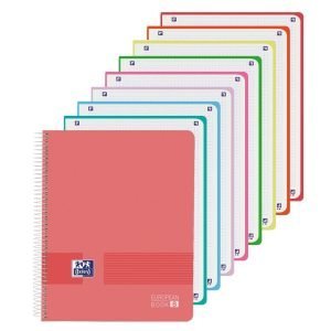 CUADERNO EUROPEANBOOK8 OXFORD 5X5 +MARCADORES FLUOR 4U ROJO SANDIA