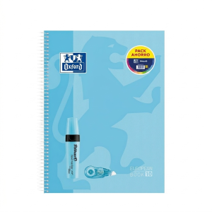 CUADERNO EUROPEANBOOK10 5X5+CORRECTOR+MARCADOR AZUL PASTEL