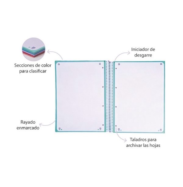 CUADERNO ESPIRAL MICROPERFORADO OXFORD COLECCIÓN FOLLOW YOUR HEART - Imagen 2