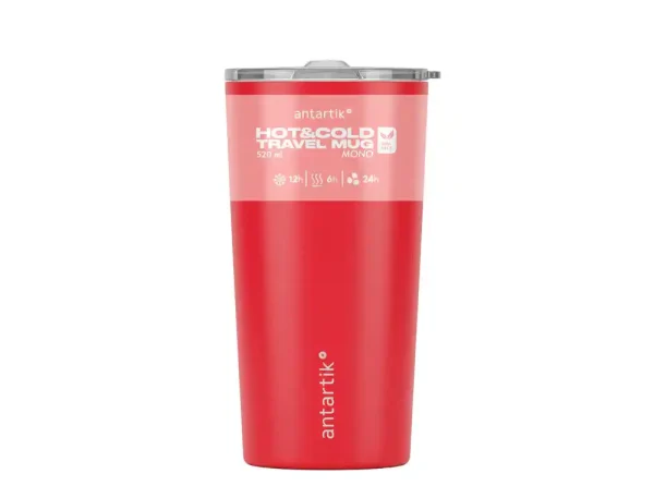 VASO TÉRMICO ANTARTIK TAPA HERMÉTICA 520ML ROJO