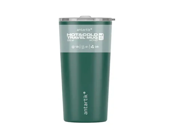 VASO TÉRMICO ANTARTIK TAPA HERMÉTICA 520ML VERDE MILITAR