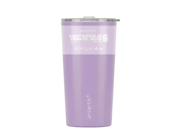 VASO TÉRMICO ANTARTIK TAPA HERMÉTICA 520ML LILA PASTEL