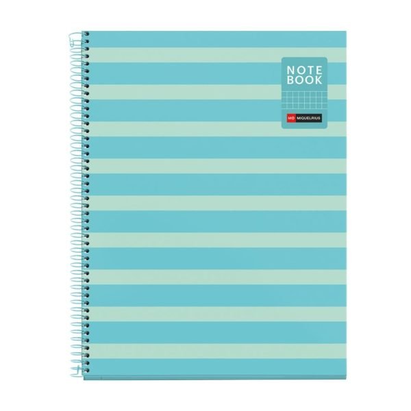 CUADERNO ESPIRAL MIQUELRIUS A4 CUADROS 80H BETWEEN THE LINES CELESTE
