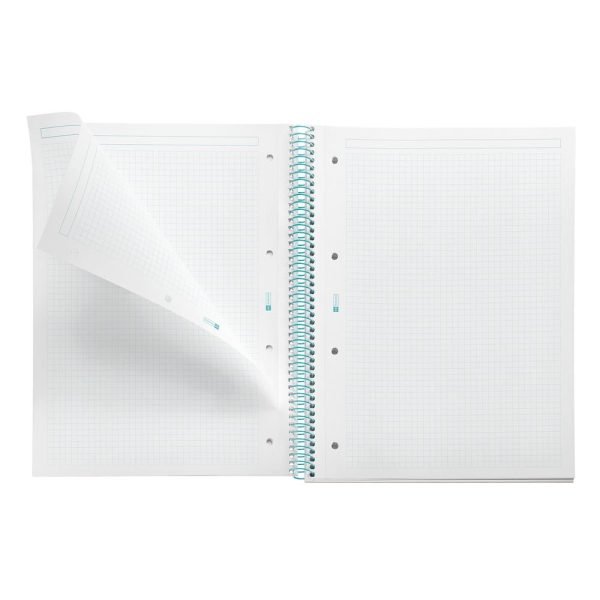 CUADERNO ESPIRAL MIQUELRIUS A4 CUADROS 80H BETWEEN THE LINES CELESTE - Imagen 4