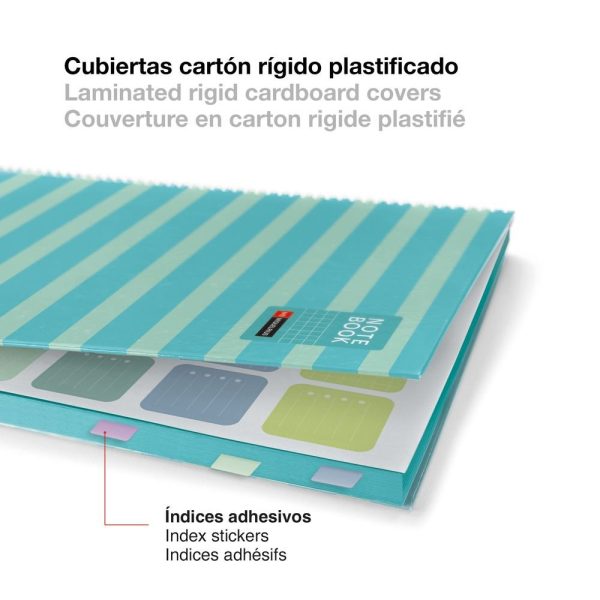 CUADERNO ESPIRAL MIQUELRIUS A4 CUADROS 80H BETWEEN THE LINES CELESTE - Imagen 5