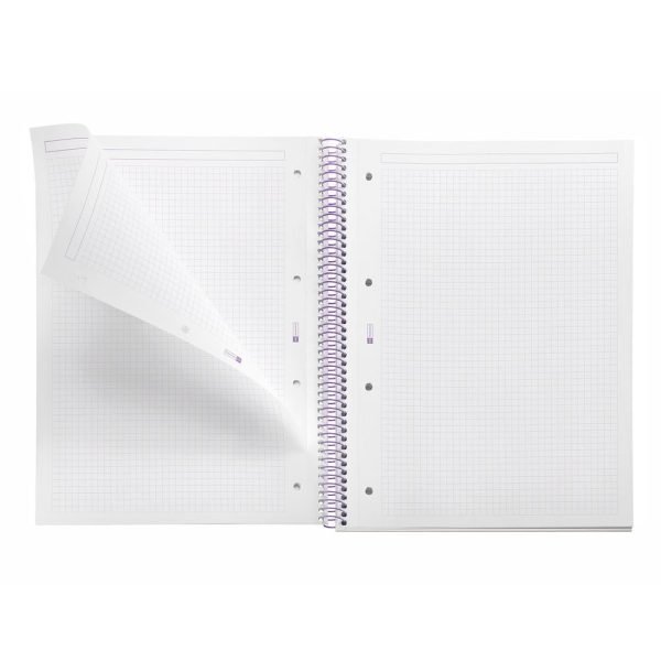 CUADERNO ESPIRAL MIQUELRIUS A4 CUADROS 80H BETWEEN THE LINES MALVA - Imagen 4