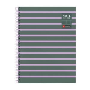 CUADERNO ESPIRAL MIQUELRIUS A4 CUADROS 80H BETWEEN THE LINES CENIZA