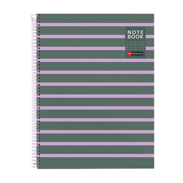 CUADERNO ESPIRAL MIQUELRIUS A4 CUADROS 80H BETWEEN THE LINES CENIZA