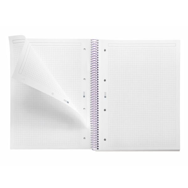 CUADERNO ESPIRAL MIQUELRIUS A4 CUADROS 80H BETWEEN THE LINES CENIZA - Imagen 4