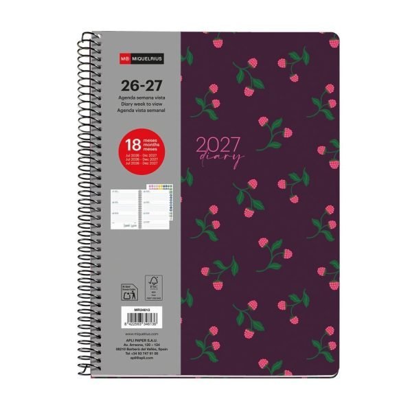 AGENDA 18 MESES PLUS MIQUELRIUS 26/27 A5 S/V BERRIES