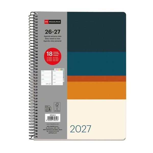 AGENDA 18 MESES PLUS MIQUELRIUS 26/27 A5 SEMANAL SUNSET