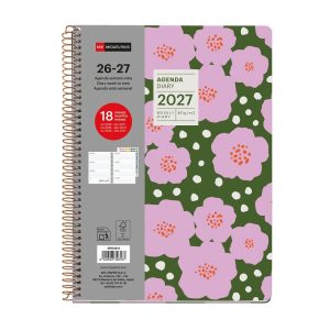 AGENDA 18 MESES PLUS MIQUELRIUS 26/27 A5 SEMANAL COROLAS