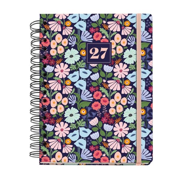 AGENDA 18 MESES PLUS MIQUELRIUS 26/27 A5 SEMANAL WIRE-O BLACK BLOOM - Imagen 2