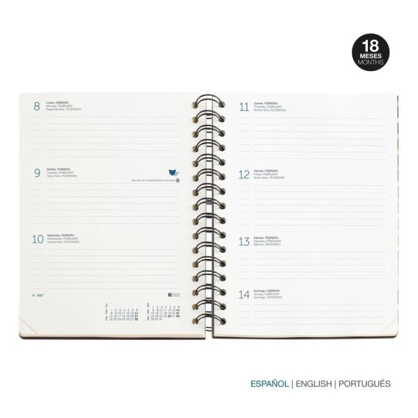 AGENDA 18 MESES PLUS MIQUELRIUS 26/27 A5 SEMANAL WIRE-O BOLD DAISY - Imagen 7
