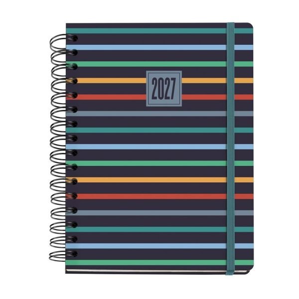 AGENDA 18 MESES PLUS MIQUELRIUS 26/27 A5 SEMANAL WIRE-O STRIPES - Imagen 2