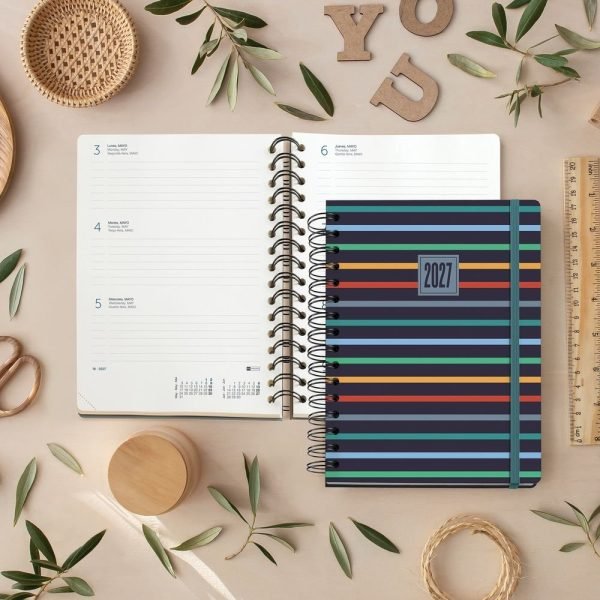 AGENDA 18 MESES PLUS MIQUELRIUS 26/27 A5 SEMANAL WIRE-O STRIPES - Imagen 8