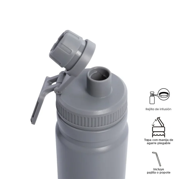 BOTELLA ISOTÉRMICA TOTTO 550ML GRIS - Imagen 3