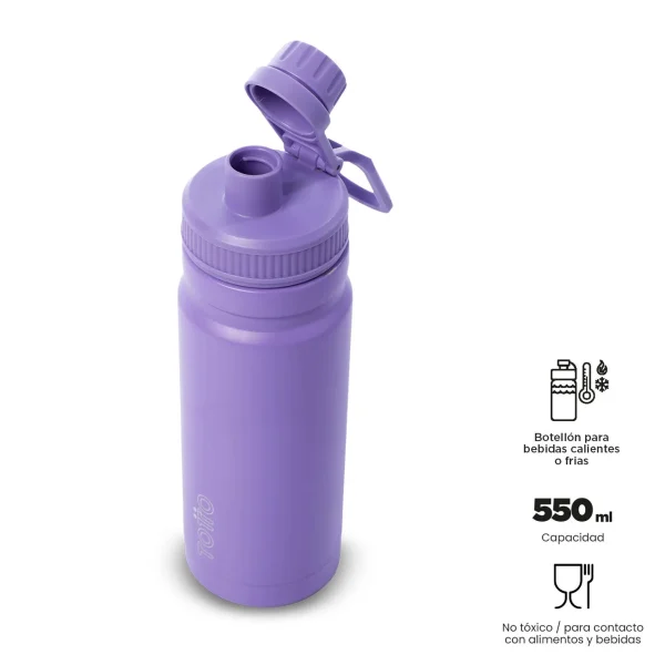 BOTELLA ISOTÉRMICA TOTTO 550ML MORADA - Imagen 3