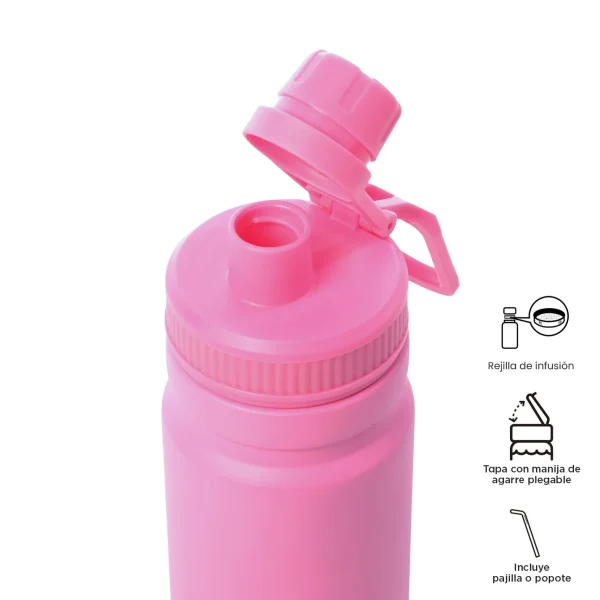 BOTELLA ISOTÉRMICA TOTTO 550ML ROSA - Imagen 2